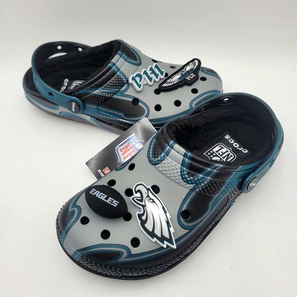Crocs x NFL Philadelphia Eagles Classic Lined Clog 212443-90H Men’s 13 NWT
